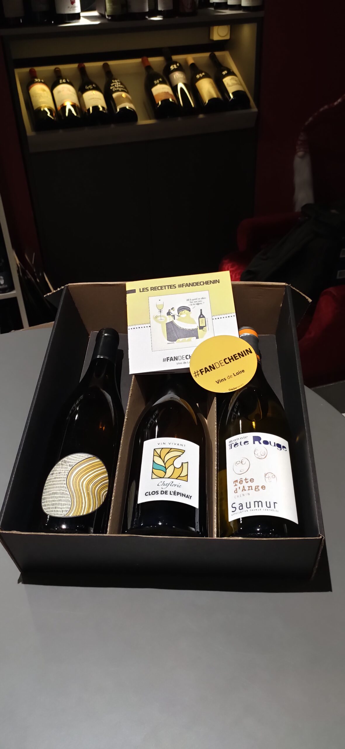 Coffret cadeaux - Bouteille de vin blanc - Excellent cru - Clos de l'Epinay - Cave Le Pif en l'air